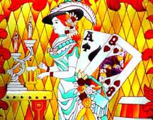 Stained glass window of saloon